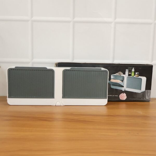 wall mounted 4 compartment bathroom storage & soap holder