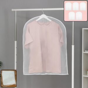 short hanging garment storage cover pack of 5 (60 × 80 cm)