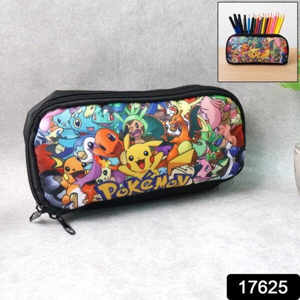 colorful cartoon printed pencil pouch for kids (1 pc)