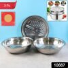 3 in 1 stainless steel mixing, straining & grater bowl set