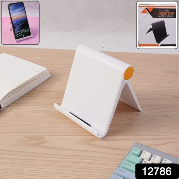 plastic foldable desktop mobile stand (1 pc / white)