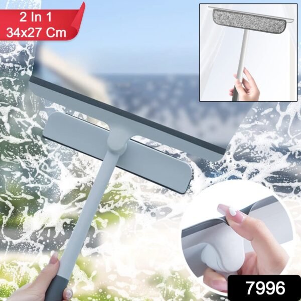 2 in 1 window glass cleaning wiper with microfiber pad