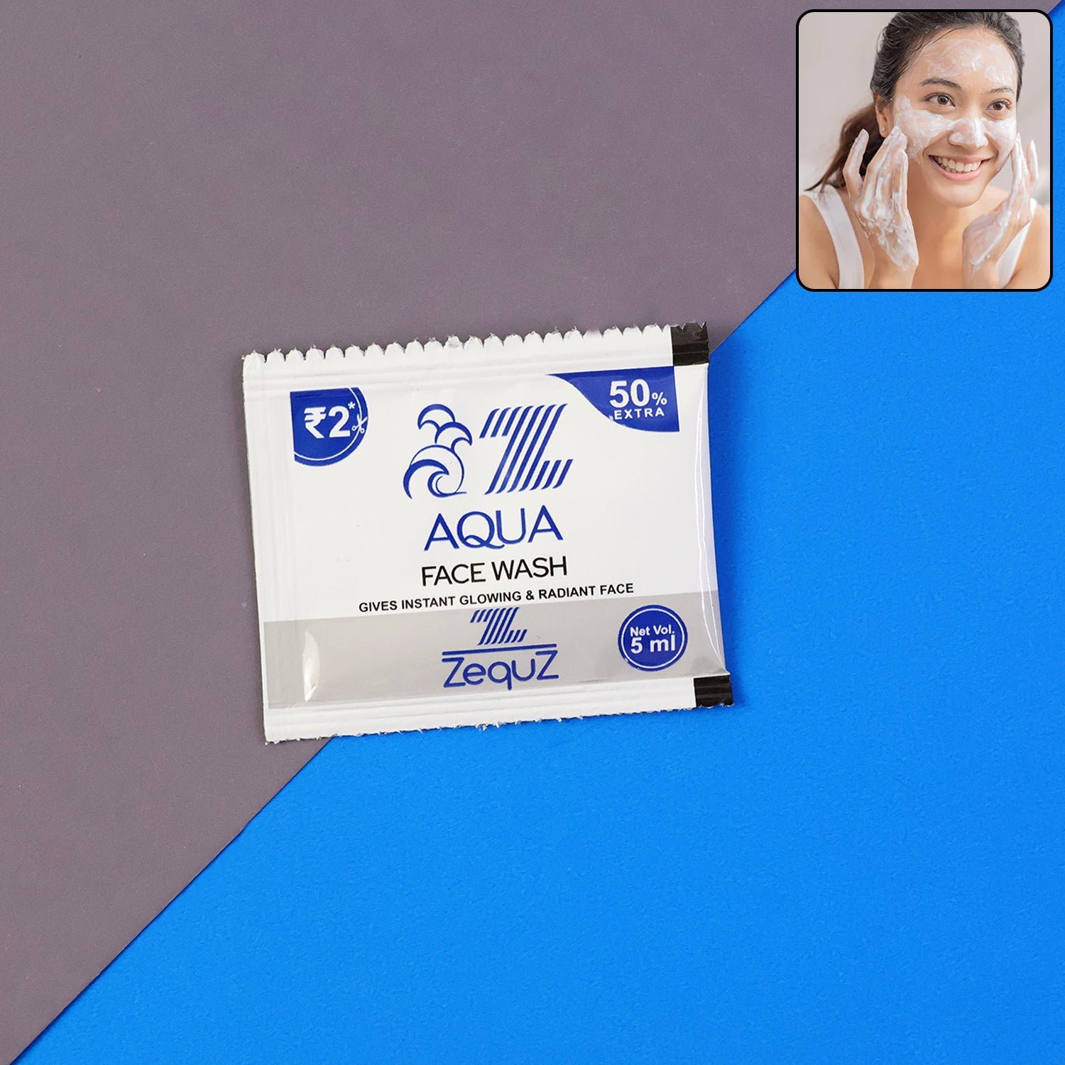 zequz aqua face wash sachet (5 ml / 1 pc)