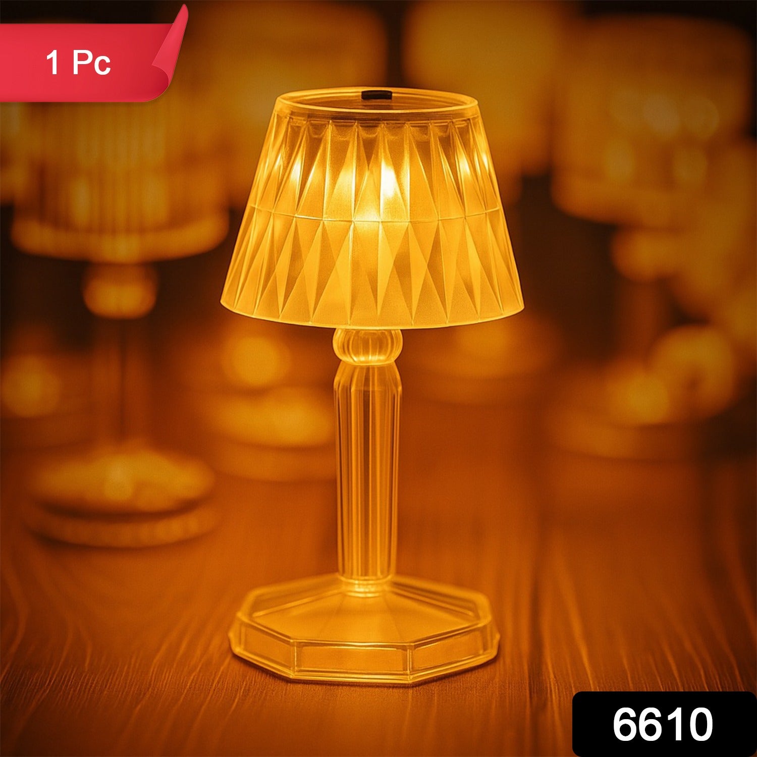 2in1 transparent mini crystal table lamp with reflection light