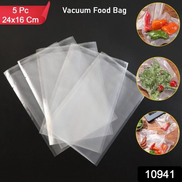 vacuum food storage bag set (5 pcs, 24x16 cm)