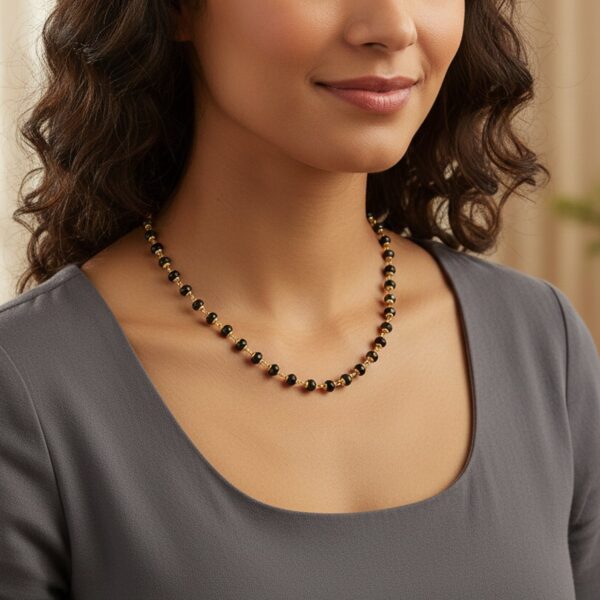 traditional black beads mangalsutra style necklace for women (1 pc) traditional black beads mangalsutra style necklace for women (1 pc)