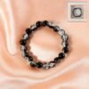 elegant dual tone crystal beaded stretch bracelet (1 pc)