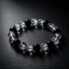 elegant dual tone crystal beaded stretch bracelet (1 pc)