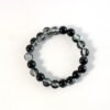 elegant dual tone crystal beaded stretch bracelet (1 pc)