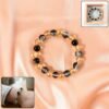 elegant dual tone crystal beaded stretch bracelet (1 pc)