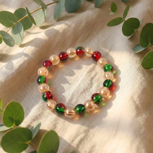multicolor glossy bead stretch bracelet (1 pc)