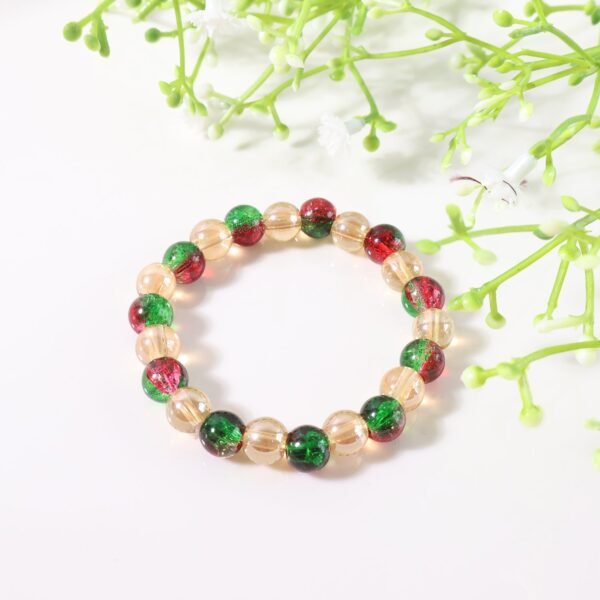 multicolor glossy bead stretch bracelet (1 pc)