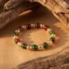 multicolor glossy bead stretch bracelet (1 pc)