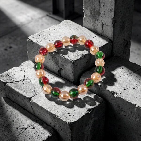 multicolor glossy bead stretch bracelet (1 pc)