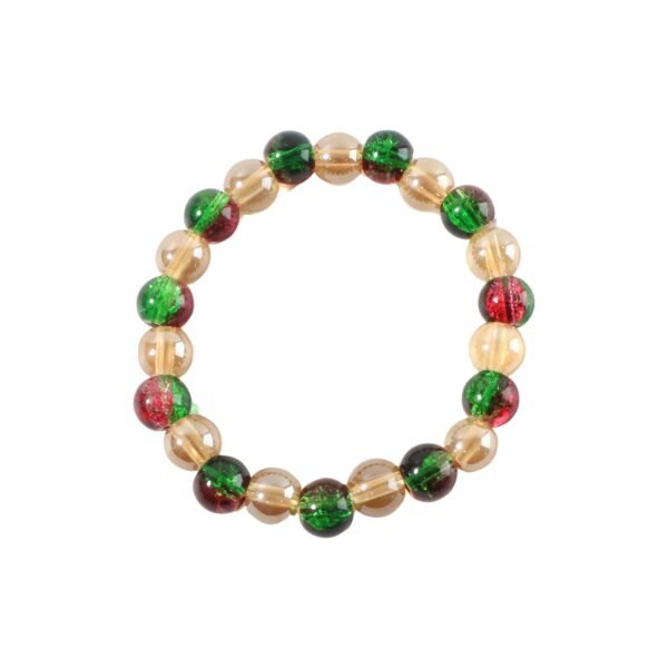 multicolor glossy bead stretch bracelet (1 pc)