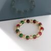 multicolor glossy bead stretch bracelet (1 pc)