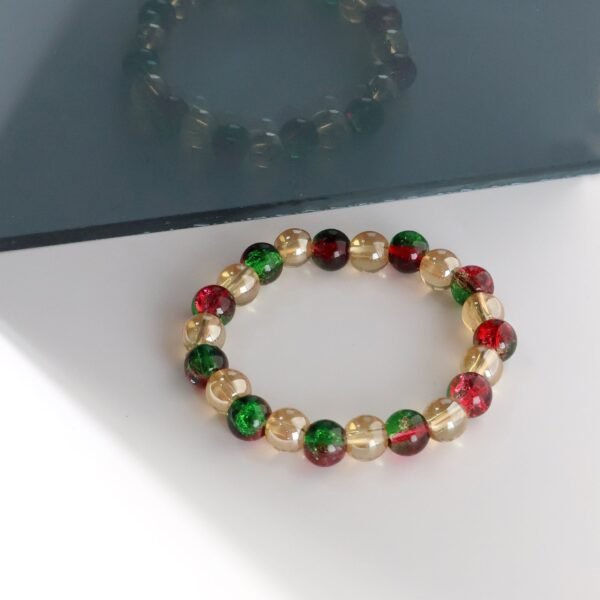 multicolor glossy bead stretch bracelet (1 pc)
