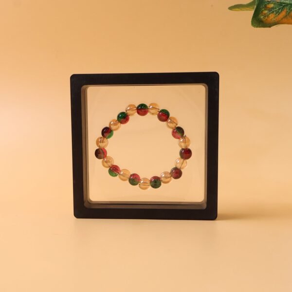 multicolor glossy bead stretch bracelet (1 pc)