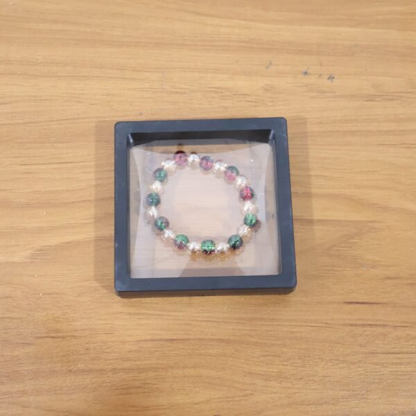 multicolor glossy bead stretch bracelet (1 pc)