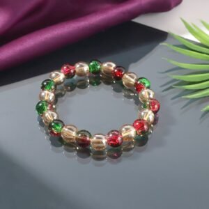 multicolor glossy bead stretch bracelet (1 pc)