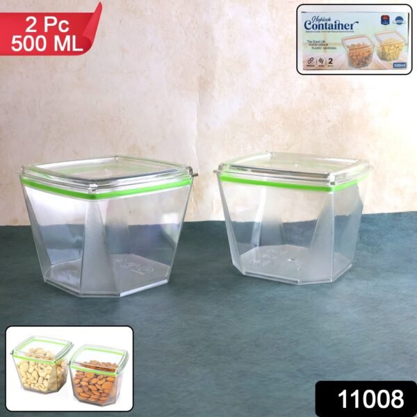 food storage container set with leak proof lid (500 ml / 2 pc)