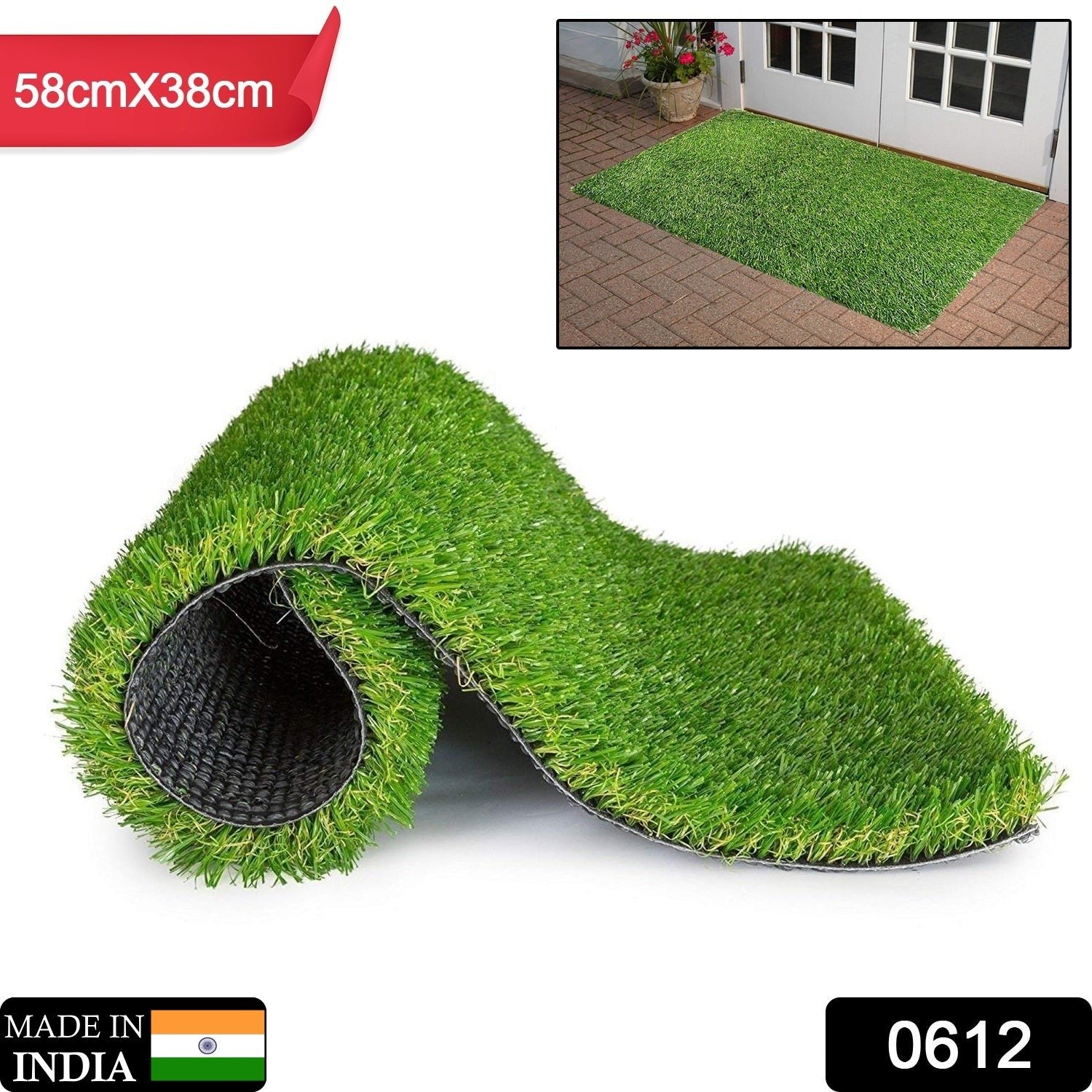 artificial grass mat for balcony or doormat, 58x38cm