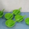 plastic soup bowl & spoon set for kitchen (6 pcs)