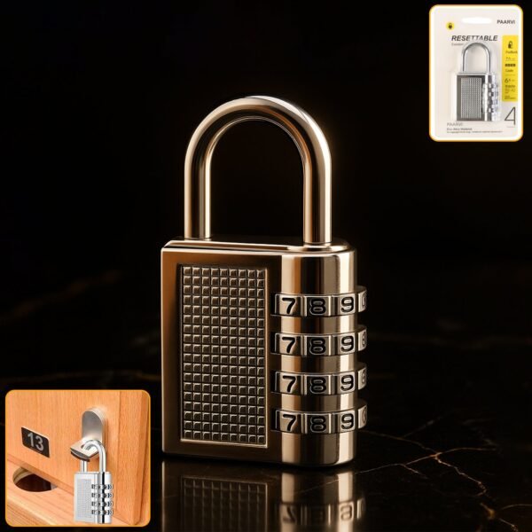 heavy duty 4 digit resettable combination padlock (1 pc)