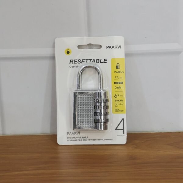 heavy duty 4 digit resettable combination padlock (1 pc)