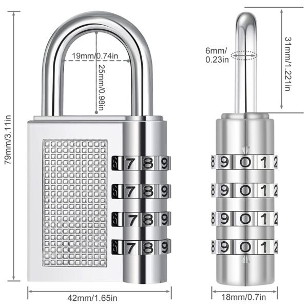 heavy duty 4 digit resettable combination padlock (1 pc)