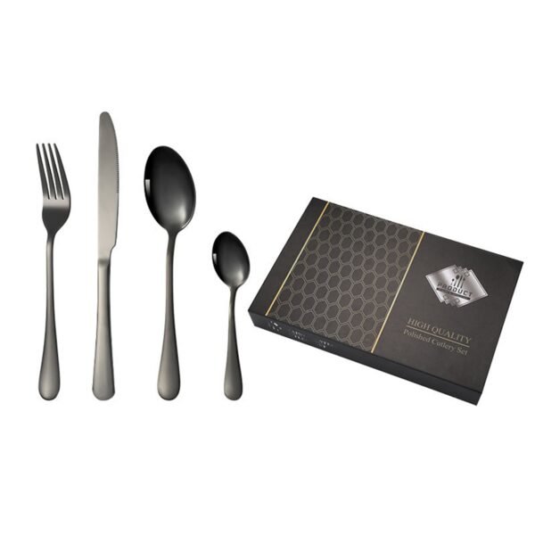premium stainless steel polished cutlery set (24 pc)