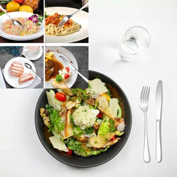 premium stainless steel polished cutlery set (24 pc)