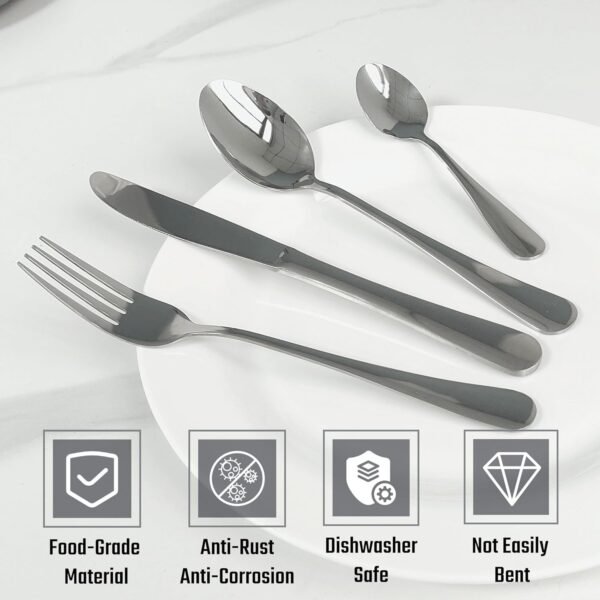 premium stainless steel polished cutlery set (24 pc)