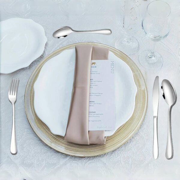 premium stainless steel polished cutlery set (24 pc)