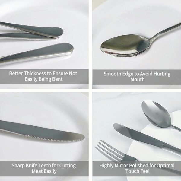 premium stainless steel polished cutlery set (24 pc)