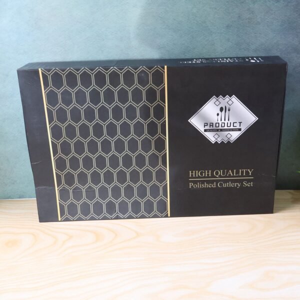 premium stainless steel polished cutlery set (24 pc)