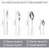 premium stainless steel polished cutlery set (24 pc)