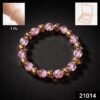 elegant pink crystal beaded stretch bracelet (1 pc)