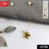 traditional multicolor stone floral pendant necklace chain (1 pc)