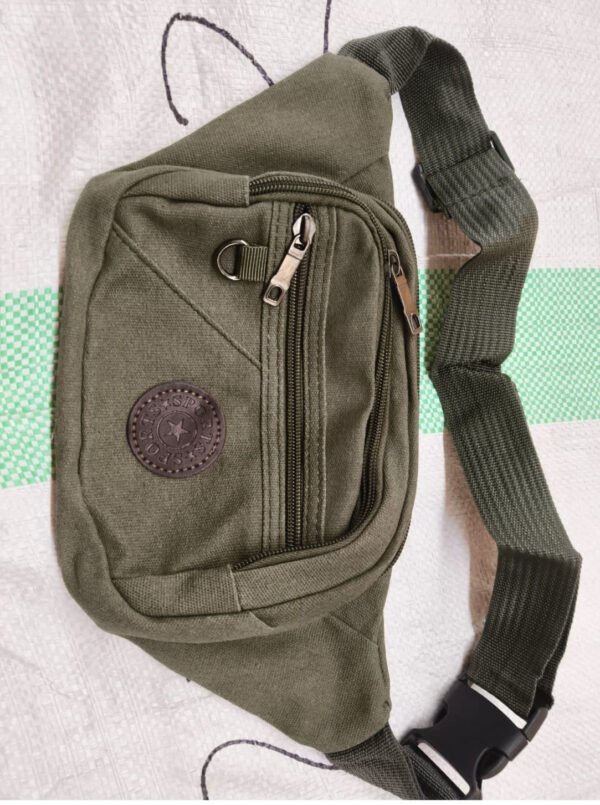 stylish multi pocket black waist bag / fanny pack (1 pc / mix design)