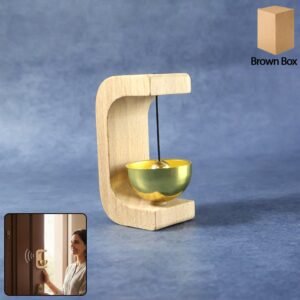 zen bell for meditation with wooden stand (1 pc)