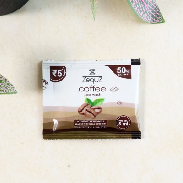 zequz coffee face wash sachet (5 ml / 1 pc)
