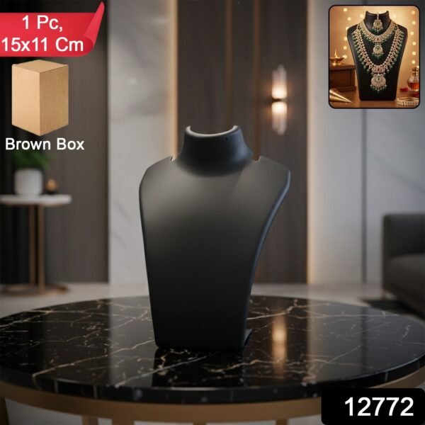 premium black necklace display stand mannequin bust (1 pc / 15x11 cm)