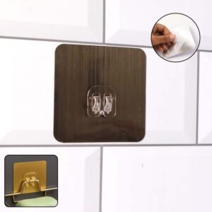 self adhesive heavy duty plastic wall hook – 1 pc (8x8 cm)