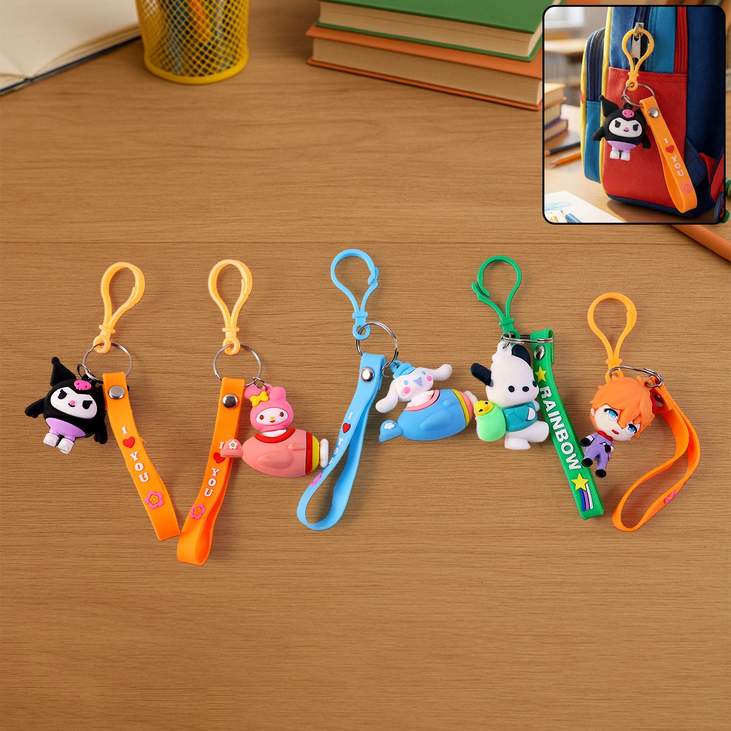 cute cartoon character bag charm keychain (1 pc, mix design)