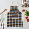 cotton checkered kitchen apron with front pocket (1 pc)