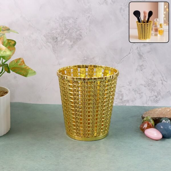 luxury golden decorative makeup brush holder organizer (1 pc)