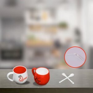 king & queen printed couple matching coffee / tea plastic coffee mug (300ml set of 2)