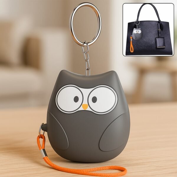 portable owl shape personal safety alarm keychain