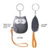 portable owl shape personal safety alarm keychain